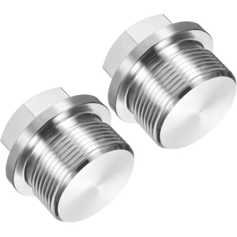 Bouchon Mâle M30 x 1.5 2 Pièces De Vidange Huile Acier Inoxydable 304 Métrique Hex Flange Douille Raccord Tuyau Solide Pour Joint Hydraulique -