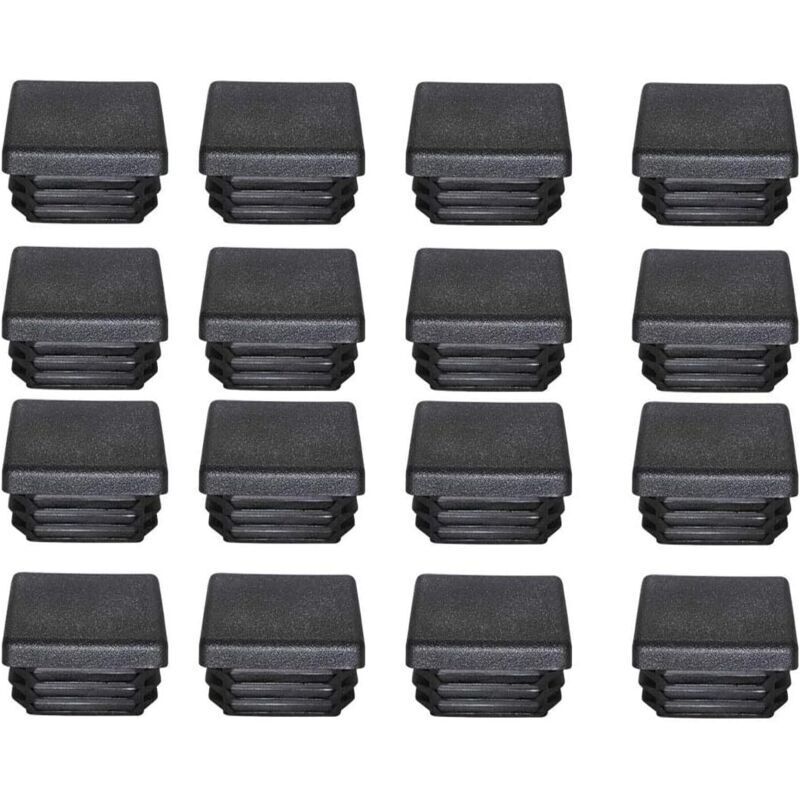 Bouchon Plastique 40x40mm Embout Tube Carre Noir Plastique Embout Bouchons D'obturation pour Pieds de Meuble Trampoline 16PCS,