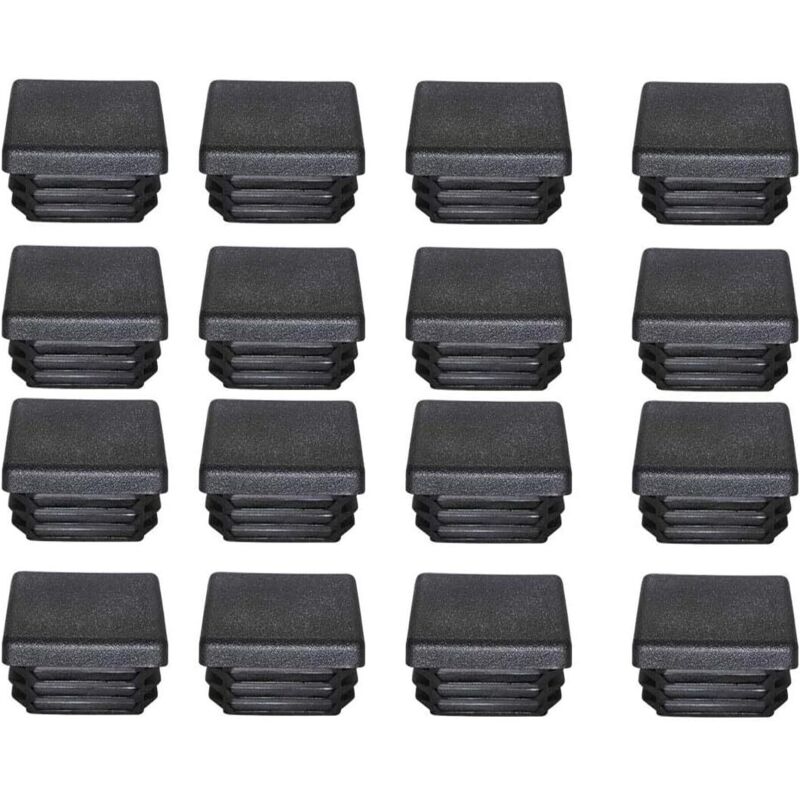 Promotion, Bouchon Plastique 40x40mm Embout Tube Carre Noir Plastique Embout Bouchons D'obturation pour Pieds de Meuble Trampoline 16PCS Aafgvc