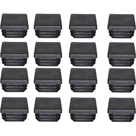 Bouchon Plastique 40x40mm Embout Tube Carre Noir Plastique Embout Bouchons D'obturation pour Pieds de Meuble Trampoline 16PCS