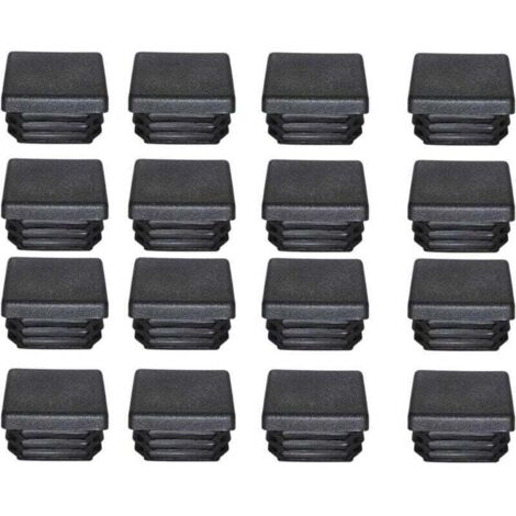 Bouchon Plastique 40x40mm Embout Tube Carre Noir Plastique , XU,Embout Bouchons D'obturation pour Pieds de Meuble Trampoline 16PCS - KZQ