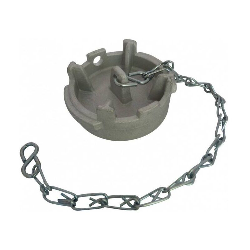 Bouchon plat symétrique Guillemin, pompier, type irrigation cadenassable, avec chaînette, en inox dn 80