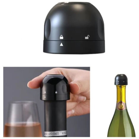 Bouchon pour champagne/vin - Scellage sous vide - Bouchon noir