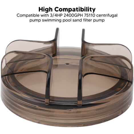 Bouchon pour Filtre à Sable de Piscine Pool Strainer Lid, Modèle pour Pompe 3/4HP 2400GPH 75110, PVC Durable
