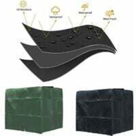Bouchon pour réservoir d'eau IBC 1000L, housse de protection pour conteneur de réservoir d'eau, étanche à la poussière, aux UV et à la pluie, 120 x 100 x 116 cm (vert)