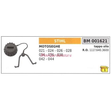 Bouchon pour réservoir d'huile moteur STIHL scie à chaîne 021 024 026 028 001621