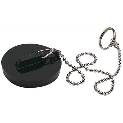 BOUCHON PVC NOIR AVEC CHAINETTE TRIANGLE