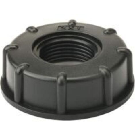 Bouchon S60x6 pour cuve 1000 litres – Gros filetage 60 mm – Connexion étanche pour accessoires de tuyau 1 pouce – Plastique noir avec joint PE