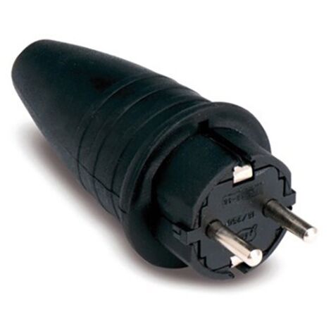 BOUCHON TT 16 A IP44 CAOUTCHOUC NOIR - 16 A