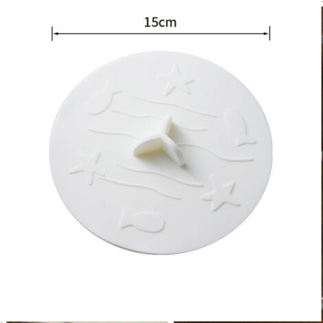 Bouchon universel diamètre 150mm pour évier, lavabo et baignoire, blanc