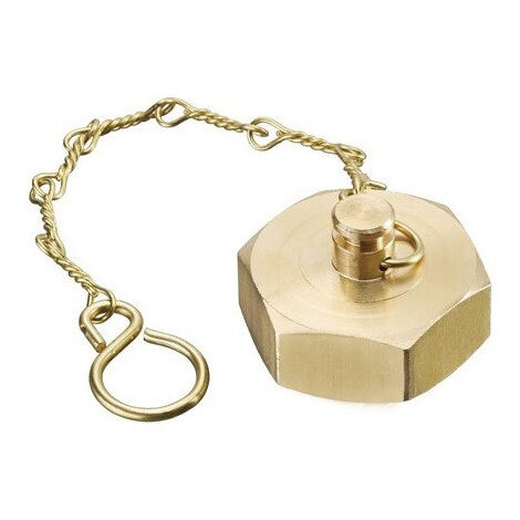 BOUCHONavec JOINT ET CHAINETTE POUR ROBINET DN15