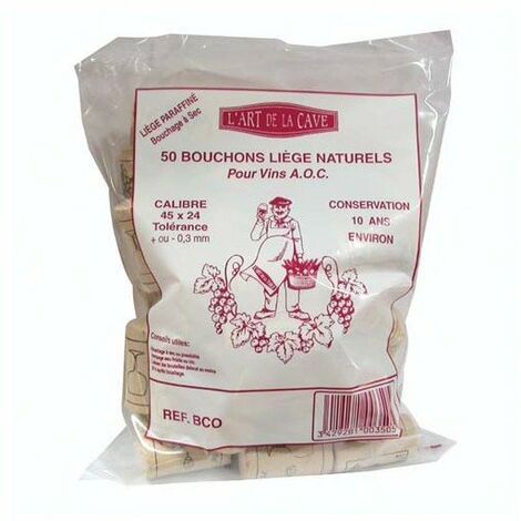 Bouchonnerie Jocondienne Tappo cilindrico in Sughero paraffinato x50-45x24 mm