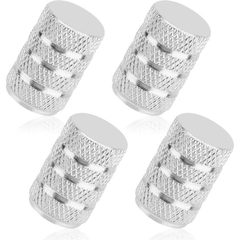 Bouchons anti-poussière argentés pour pneus de voiture, lot de 4 valves de pneu en alliage d'aluminium, faciles à utiliser