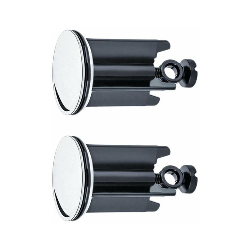 Gotrays - Bouchons de lavabo universels pour lavabos ø 40 mm, lot de 2, bouchons de vidange chromés, en laiton, avec joint en caoutchouc, bouchon