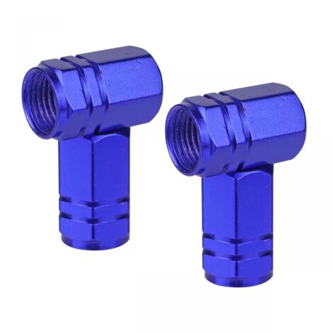 BOUCHONS DE VALVE BLEUS 4 PIÈCES EN ALUMINIUM