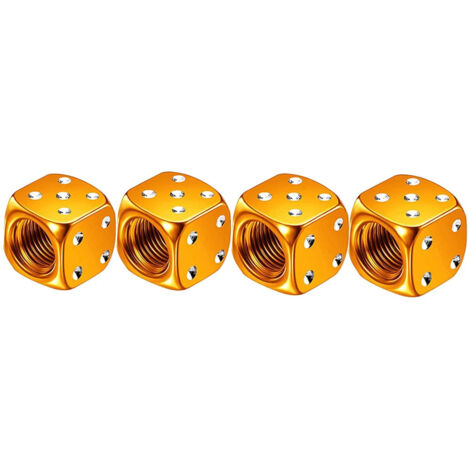 Bouchons de valve colorés en alliage d'aluminium en forme de dés pour pneus de voiture, bouchons de valve métalliques pour voitures et motos, embouts de valve