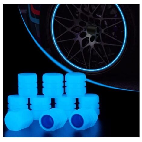 Bouchons de Valve de Pneu - Fluorescent - 10 Pièces - Bleu - Universel - Durable