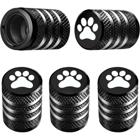 Bouchons de valve de pneu - (paquet de 5) Bouchons de valve de pneu en métal avec doublure en plastique, résistants à la corrosion, étanches, résistants aux pattes de chat/chien, adaptés aux voitures,