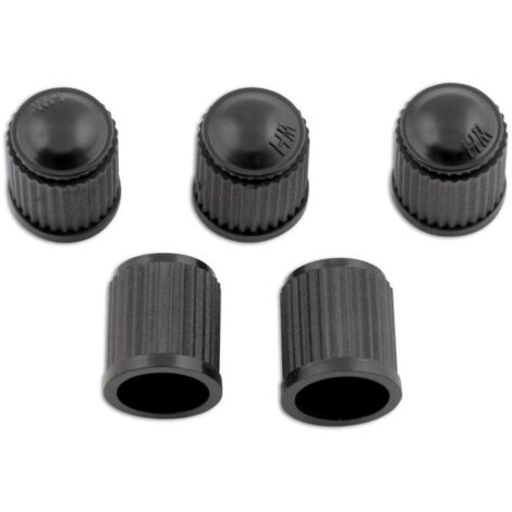 BOUCHONS DE VALVE NOIRS UNIVERSELS - 5 BOUCHONS