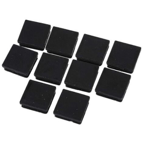 Bouchons d'extrémité noirs pour tubes carrés en plastique 40 mm x 40 mm (10 pièces)