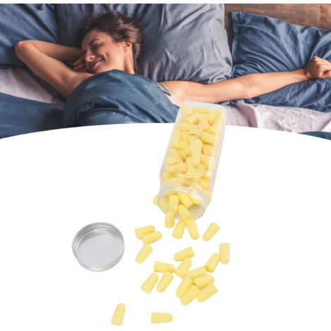 Bouchons d'Oreille 120pcs Confortables Anti-Bruit Élastiques Expansibles Faciles à Porter pour Dormir Jaune