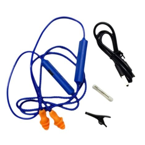 TLILY Bouchons D'Oreille Écouteur Bluetooth pour Travail, Suppression Du Bruit, Protection Auditive, Chantiers de Construction, Endroits Bruyants Bleu