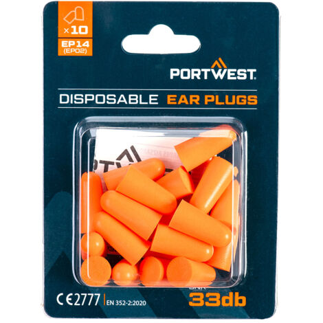 Bouchons D'oreille En Mousse Pu (10 Paires) - Orange - Portwest