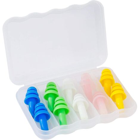 bouchons D'oreille Pour Dormir, Couleurs Assorties 5 Paires Bouchons D'oreille Antibruit Doux Rutilisables Pour Adultes Enfants Sommeil Natation T