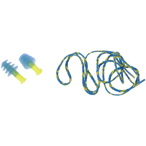 Bouchons d'oreilles cordés réutilisables Honeywell Safety 28dB Bleu, Jaune ( Prix pour 1 )
