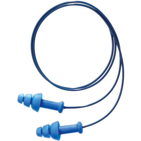 Bouchons d'oreilles détectables cordés réutilisables Honeywell Safety 30dB Bleu x 50 paires ( Prix pour Boîte de 50 )