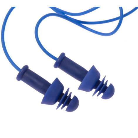 Bouchons d'oreilles détectables  cordés réutilisables Uvex 27dB Bleu x 50 paires ( Prix pour Boîte de 50 )
