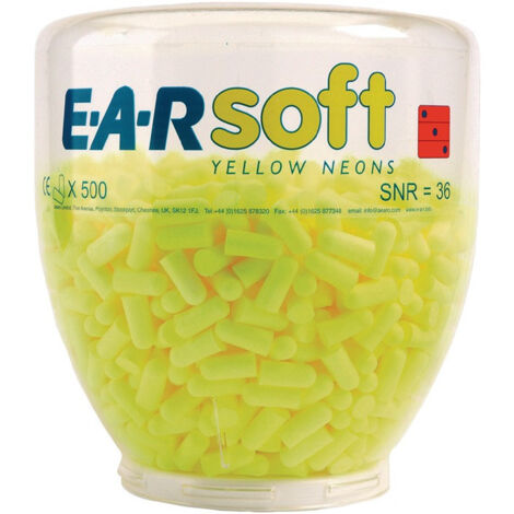 Bouchons d'oreilles E-A-RSoft™ Recharge Néons Jaunes SNR 36 dB 500 PA/Distributeur