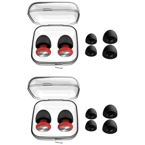 Bouchons d'oreilles en silicone étanche pour la réduction du bruit, rouges--