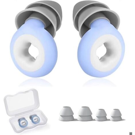 Bouchons dOreilles en Silicone Rutilisables Anti-Bruit Protection Auditive pour Sommeil Travail et Voyage couleurs multip