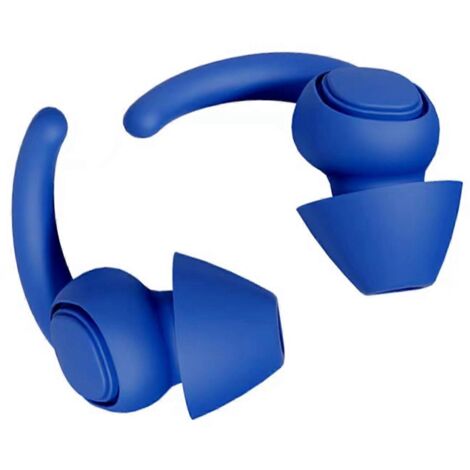 Bouchons d'oreilles en silicone souple 2024, étanches, pour la natation, réduction du bruit, pour dormir et dormir en dortoir, protection auditive 7e génération, bleu foncé