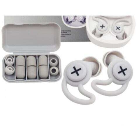 Bouchons d'oreilles, gris, bouchons d'oreilles en silicone réutilisables et lavables, pour dormir, réduire le bruit et protéger les oreilles