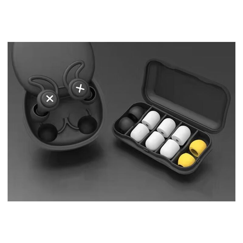 Linghhang - Bouchons d'oreilles, noir, bouchons d'oreilles en silicone réutilisables et lavables, pour dormir, réduire le bruit et protéger les