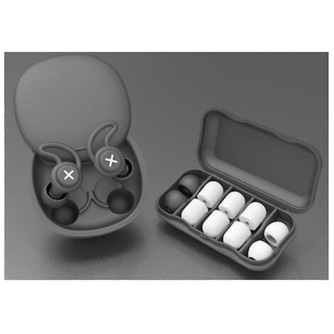 Bouchons d'oreilles noirs pour le sommeil avec embouts en silicone et éponges de rechange pour la protection auditive