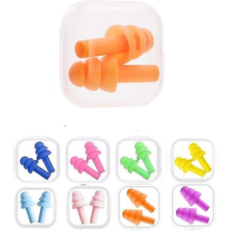 Bouchons d'oreilles réutilisables en silicone, 10 paires de bouchons d'oreilles antibruit, adaptés pour dormir, ronfler, les concerts, les avions, les voyages, le travail et les endroits bruyants.