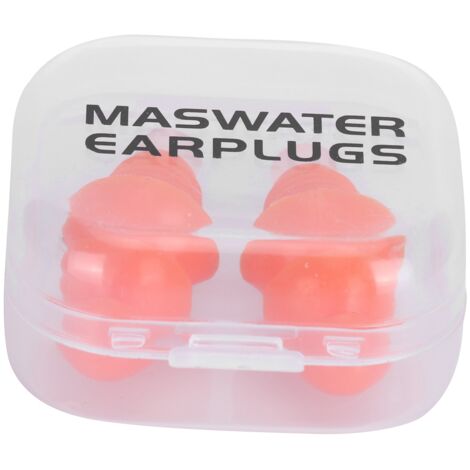 Bouchons d'Oreilles Réutilisables en Silicone Étanche pour Nager, Dormir et Réduire le Bruit (Boîte Orange)