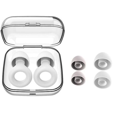Bouchons d'oreilles réutilisables en silicone souple avec 2 embouts, 3 paires pour dormir, réduire le bruit, voyager et étudier