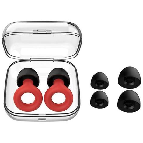 Bouchons d'oreilles réutilisables en silicone souple pour dormir et réduire le bruit - 3 paires avec 2 embouts - Idéal pour les voyages et les études