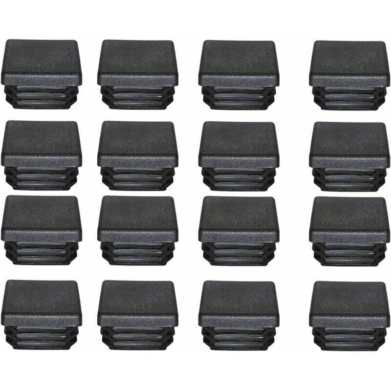 Bouchons en plastique 40 x 40 mm embout carré Tube noir embout en plastique embouts pour pieds de meubles de trampoline 16 pièces