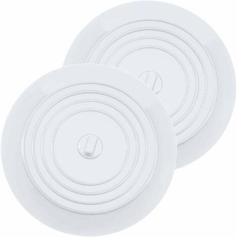 Bouchons pour Baignoire Silicone Bouchon evier de Cuisine 15,3 CM de Diamètre pour Les Cuisines, Salles de Bains et Blanchisseries Bouchon de Vidange (2PCS, Blanc)