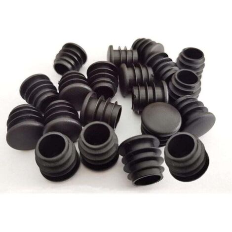 Bouchons ronds en plastique, 40 pièces, embouts de tube noirs pour meubles coulissants, chaises/pieds (16 mm)