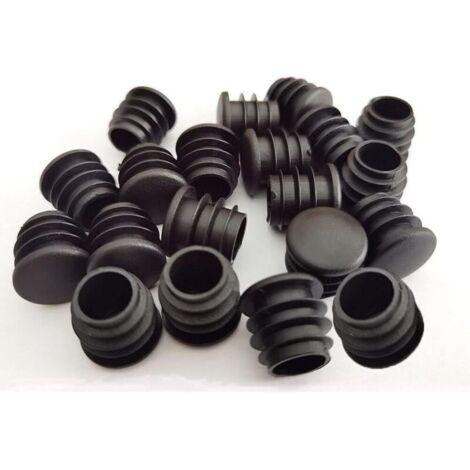 Bouchons ronds en plastique, 40 pièces, embouts de tube noirs pour meubles coulissants, chaises/pieds (16 mm)