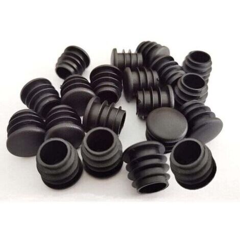 Bouchons ronds en plastique, 40 pièces, embouts de tube noirs pour meubles coulissants, chaises/pieds (16 mm)