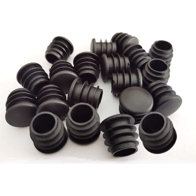 Bouchons ronds en plastique, 40 pièces, embouts de tube noirs pour meubles coulissants, chaises/pieds (16 mm) - Ahlsen
