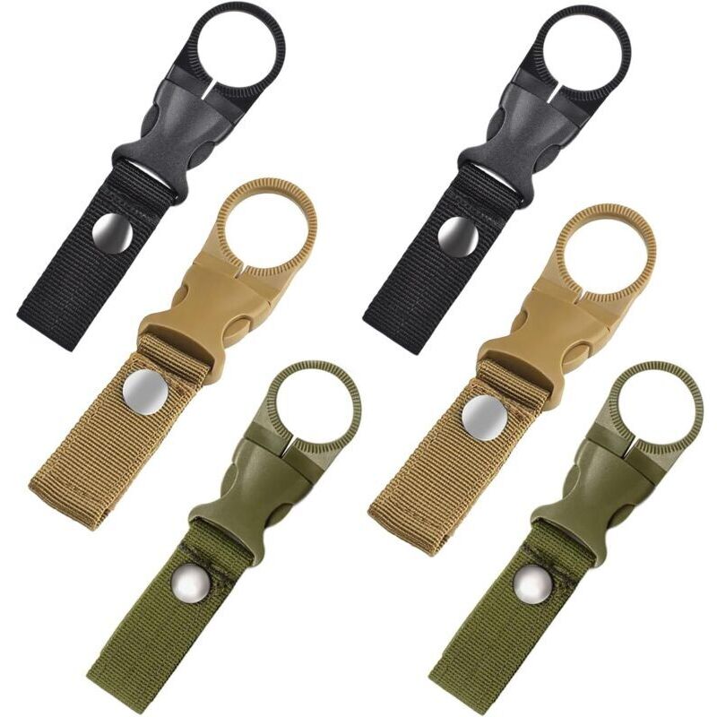 Boucle Bouteille d'eau,6pcs Boucle de Bouteille d'eau Sangle,Porte Gourde Sac à Dos,Mousqueton Clips Minuscule,Boucles de Bouteille d'eau