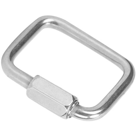 Boucle de connexion multifonctionnelle à 4 coins en acier inoxydable pour hamac, camping, pêche et randonnée (6 mm).